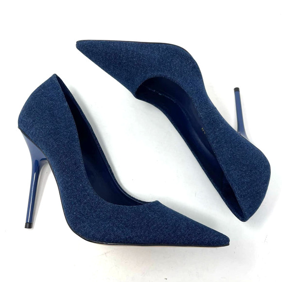 Good American Emma Denim Heel Size 9 Blue Denim 002 GSH009-X - Picture 9 of 15